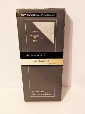 50 Count Southworth Envelopes Granite Gray 24 lb Weight Grey No 10 NEW SEALED